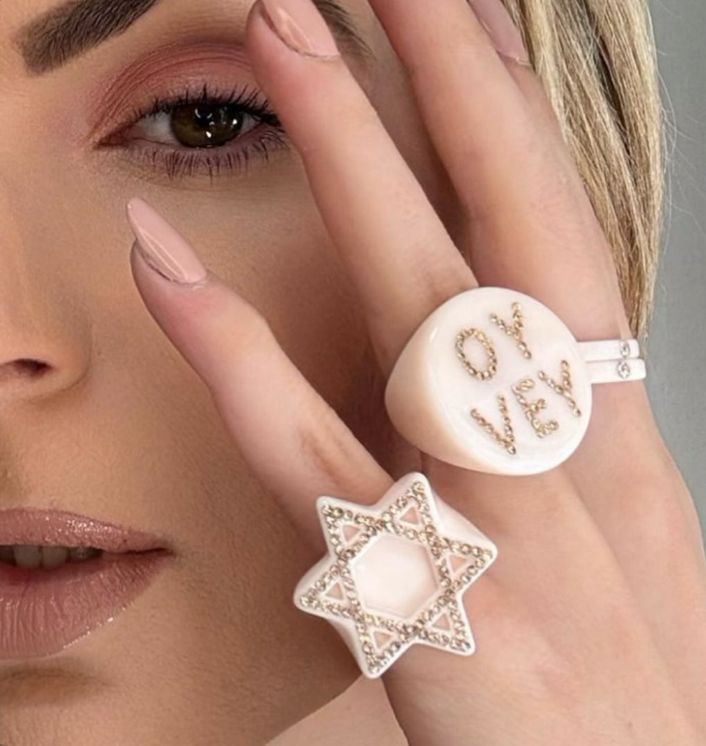 Jewish Star Outline Ring